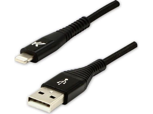 USB-kabel USB-A til Lightning 2 m svart