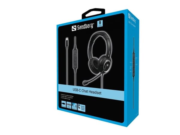 Sandberg - Headset - fullstorlek - kabelansluten - USB-C