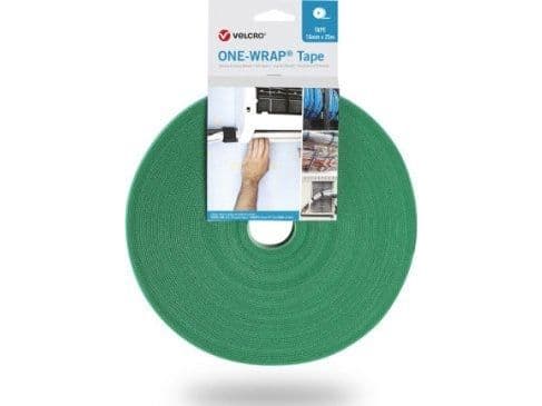 VELCRO® One Wrap® -koukkunauha 25 m ja 16 mm leveä vihreä