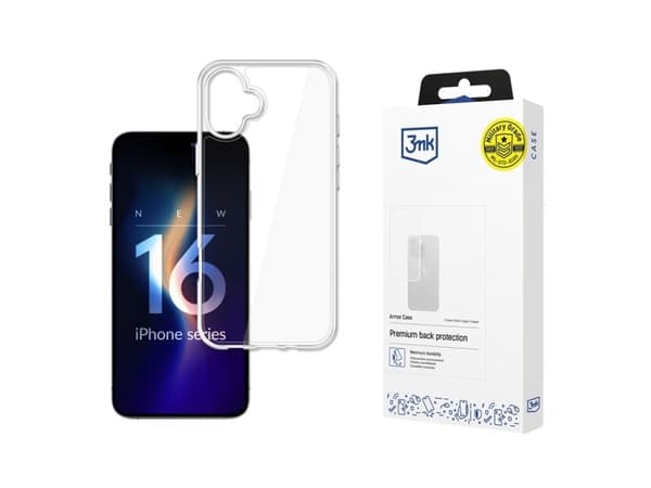 3MK Armor Case, Cover, Apple, iPhone 16 Plus, 17 cm (6.7"), Transparent