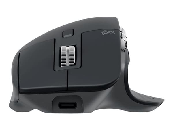 Logitech MX Master 3S - Mus - laser - 7 knapper - trådløs - Bluetooth, 2,4 GHz - Logitech BOLT-mottaker - grafitt