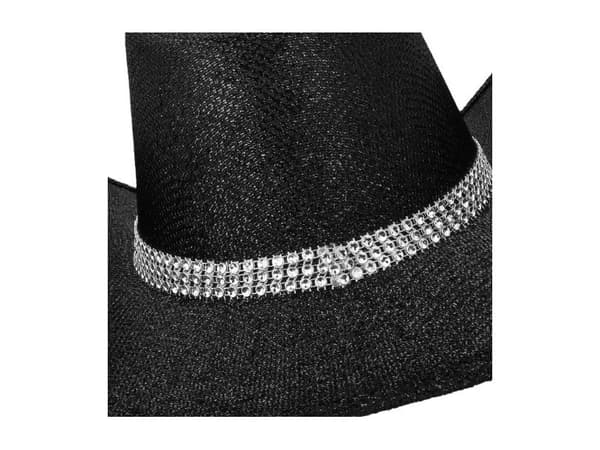 Sort Cowboyhat, metallic