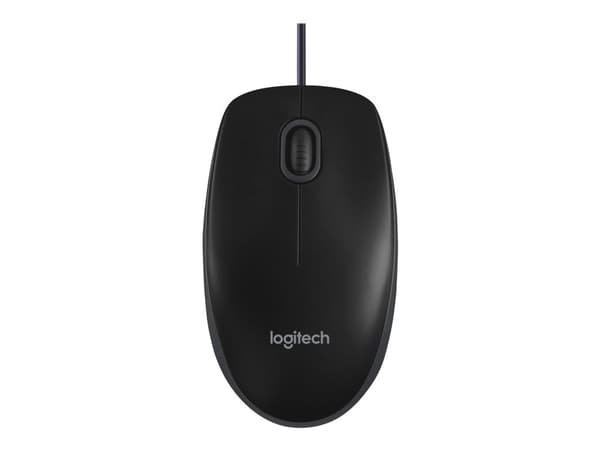 Logitech B100, Molempikätinen, Optinen, USB A-tyyppi, 800 DPI, Musta