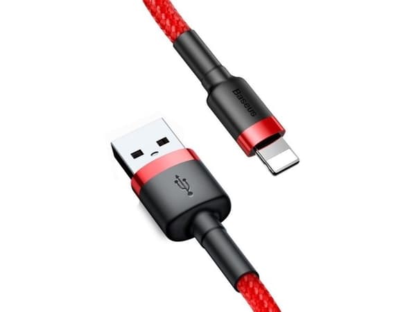 Baseus CALKLF-A09, 0,5 m, USB A, Lightning, Hankjønn, Hankjønn, Rød