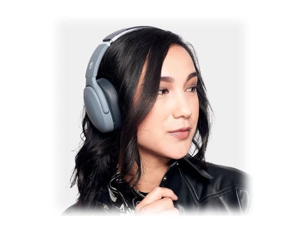 Skullcandy Crusher Evo - Hörlurar med mikrofon - fullstorlek - Bluetooth - trådlös - grå