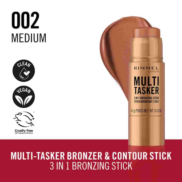 Rimmel Multi Tasker, 4,5 g, Medium, Pronssi, Rasva (aine), Kasvot, Stick