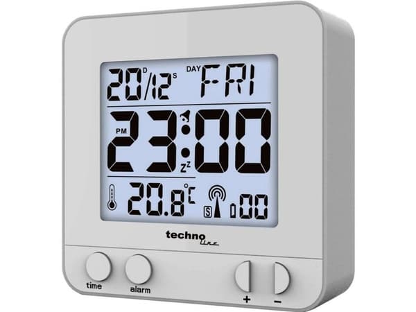 Technoline WT 235, Digitaalinen herätyskello, Hopea, °C, AAA, 80 mm, 80 mm