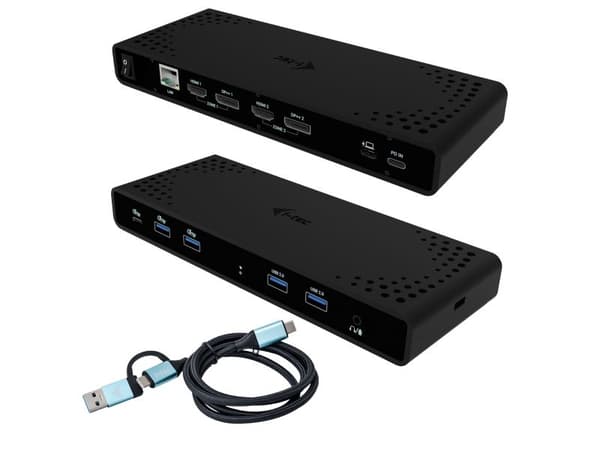 i-Tec - Dockningsstation - USB-C / USB4 / Thunderbolt 3 / Thunderbolt 4 - 2 x HDMI, 2 x DP++ - 1GbE