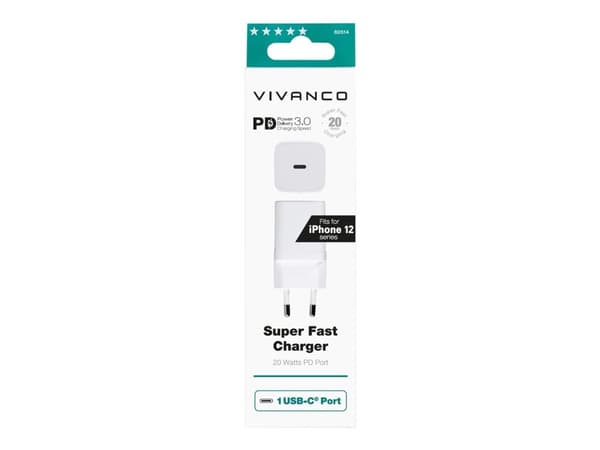 Vivanco Super Fast, Sisätila, AC, 12 V, Valkoinen