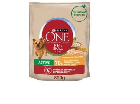 Purina Karma One Mini Active rik på kylling og ris 800 g
