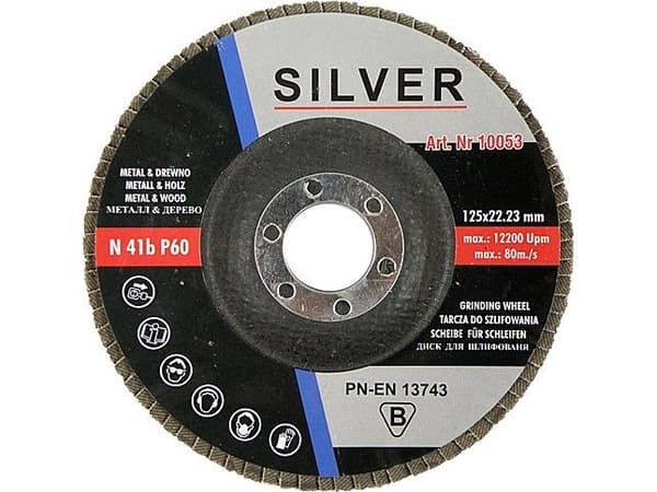 Sølv klaffskive 125 mm P60 (10053)