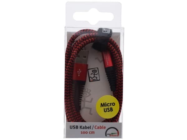 2GO 795945, 1 m, USB B, Micro-USB B, Rød
