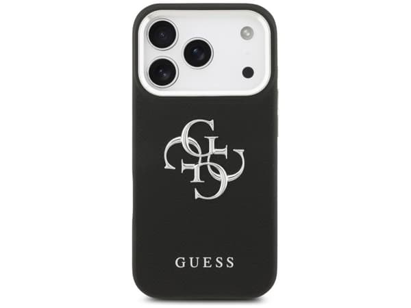 Guess Grained Big 4G Classic Logo – etui til iPhone 17 Pro (svart)