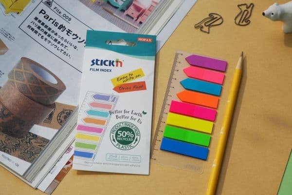 8-color neon self-adhesive index tabs