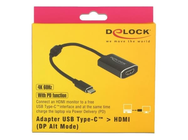 Delock - Ekstern videoadapter - VL100 - USB-C - HDMI - mørk grå - løsvekt