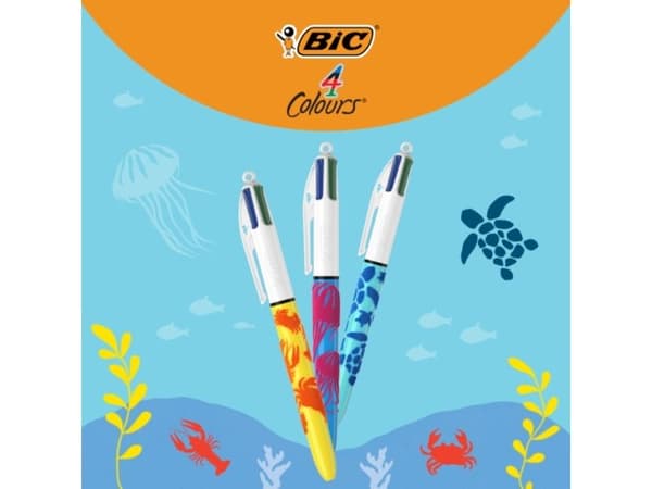 BIC 4 Colours, Kulspetspenna med multifunktion, Multifärg, 12 styck, Medium
