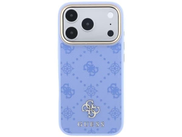 Etui Guess Peony 4G Small Logo MagSafe do iPhone 18 Pro Max / 17 Pro Max jasnoniebieski