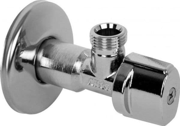Schell ventil med 1/2"x1/2"x3/4" utvendig gjenger (hann)