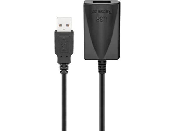 Goobay 68876, 5 m, USB A, USB A, USB 2.0, Hankjønn/hunkjønn, Sort