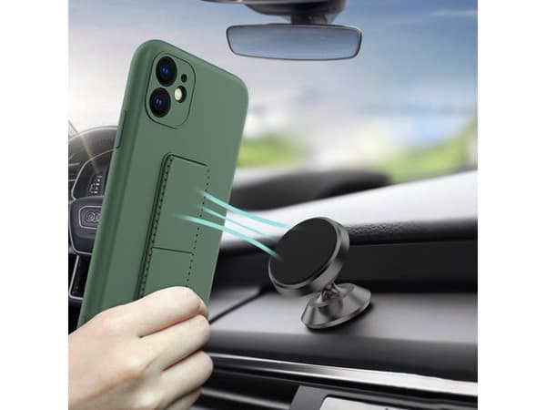 Wozinsky Kickstand silikon-deksel med stativ til iPhone 12 Pro Max - svart