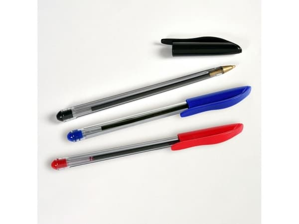 Kuglepen Generic 1.0 mm blå med hætte - (50 stk.)