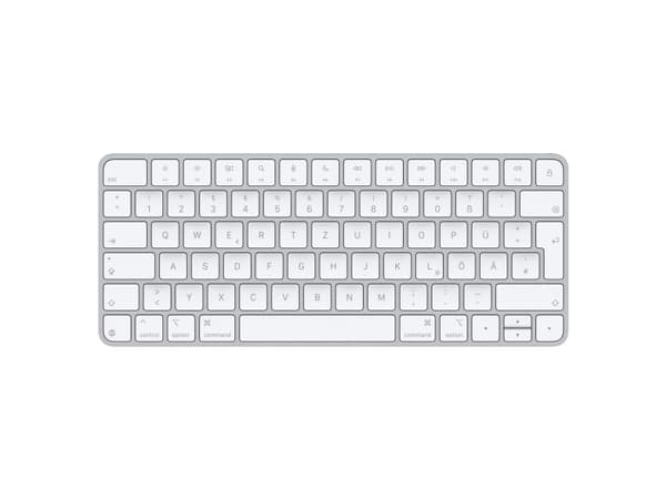Apple Magic, Langallinen & langaton, USB + Bluetooth, QWERTZ, Valkoinen