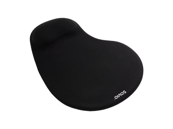 Savio MP-01B mouse pad black, Sort, Monokromatisk, Håndleddshvilepute