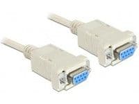 Delock - Nollamodeemikaapeli - DB-9 (naaras) - DB-9 (naaras) - 1,8 m - harmaa