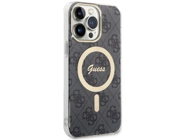 Guess 4G IML MagSafe Compatible Case for iPhone 14 Pro Max Black