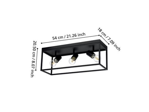 EGLO SILENTINA taklampe 3xE27 sort