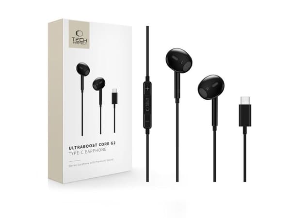 Tech-Protect Ultraboost Core G2 USB-C-hodetelefoner - svart