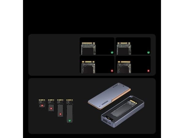 Ugreen SSD-hölje M.2 NVMe D703 USB4 grå