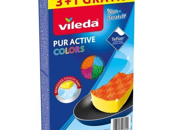 Vileda Pur Active Colors disksvamp 4 st