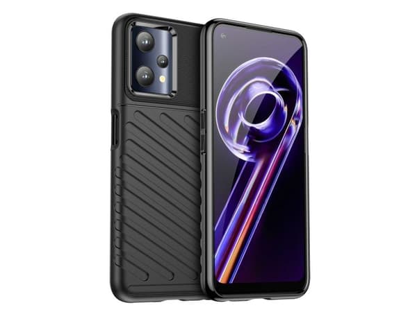 Thunder Case flexibelt pansarskal för Realme 9 Pro - svart