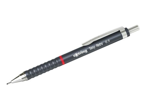Rotring Tikky Retro, Grå, Plast, Grå, 2B, 0,5 mm, Rund
