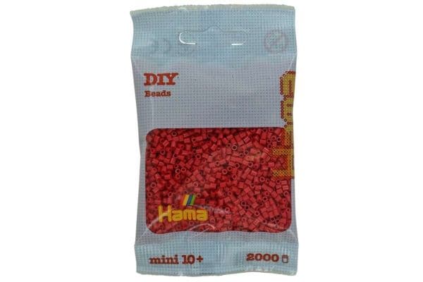 Hama mini-perler 2000 stk kirsebærrød