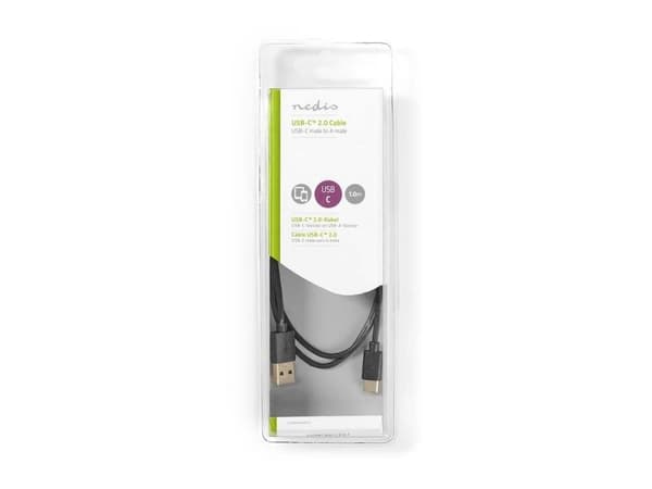 Nedis CCGB60600BK10, 1 m, USB B, USB A, USB 2.0, 0,48 Gbit/s, Sort