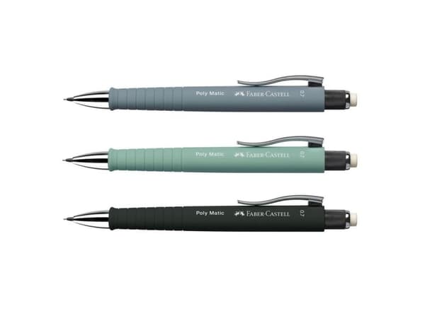 Faber-Castell Poly Matic, 0,7 mm, Triangulär, Grå, Svart, Vridbar utåt, 1 styck