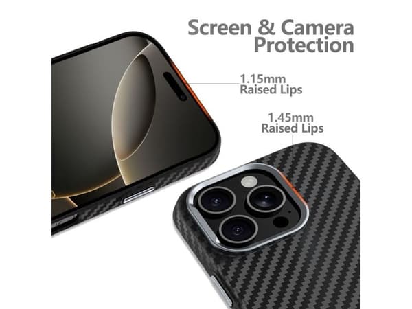 Tech-Protect Ion Carbon MagSafe-deksel til iPhone 16 Pro - svart/grå