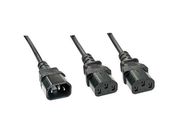 Lindy 30363, 1 m, C14 coupler, 2 x C13-koppling