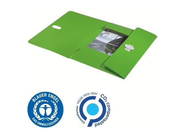 3-läppäkansio Leitz Recycle A4 PP vihreä - (10 kpl.)