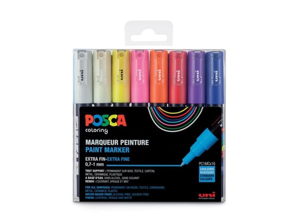 POSCA marker sæt PC-1M 16 ass. std. farver