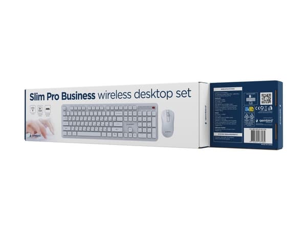 Slim Pro Business wireless desktop set, white, US layout