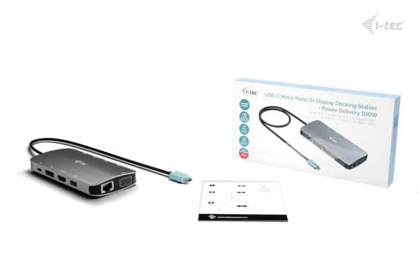 i-Tec - Dockningsstation - USB-C / USB4 / Thunderbolt 3 / Thunderbolt 4 / Thunderbolt 5 - HDMI, DP, VGA - 1GbE
