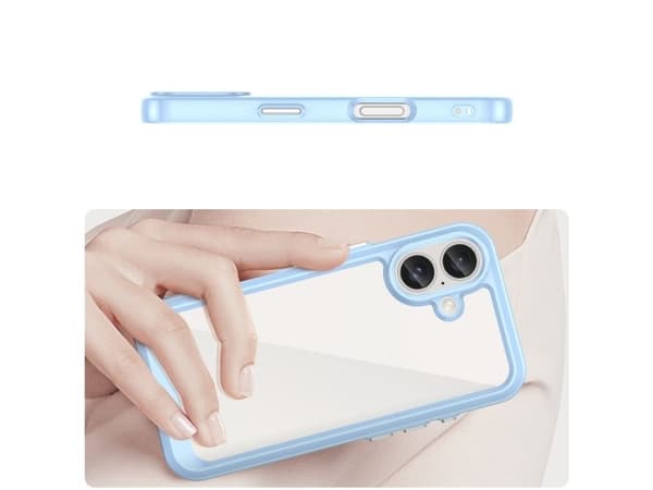Hurtel Outer Space Kotelo geelikehyksellä iPhone 16 Plus - sininen