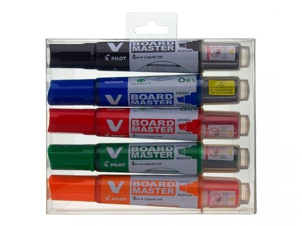 Whiteboardmarkers Pilot V-Board Master ass. färger - (5 st.)