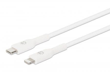 Manhattan 394512, Hvit, USB C, Lightning, 1 m, Hankjønn, Hankjønn