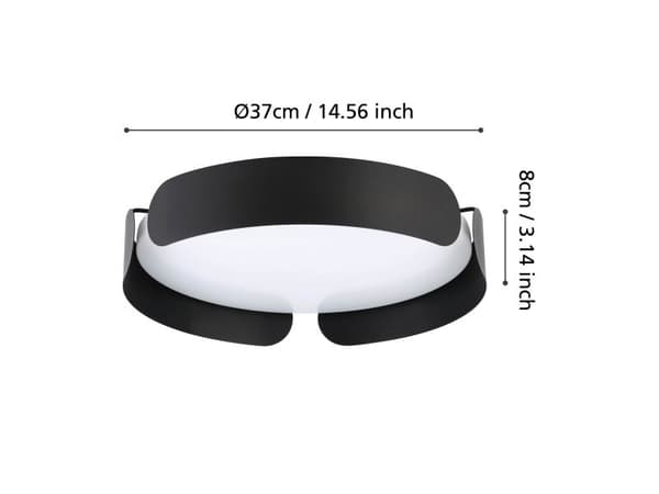 EGLO VALCASOTTO LOFT LED SORT/HVID