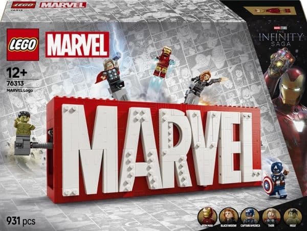 LEGO Super Heroes Marvel 76313 MARVEL logotyp och minifigurer