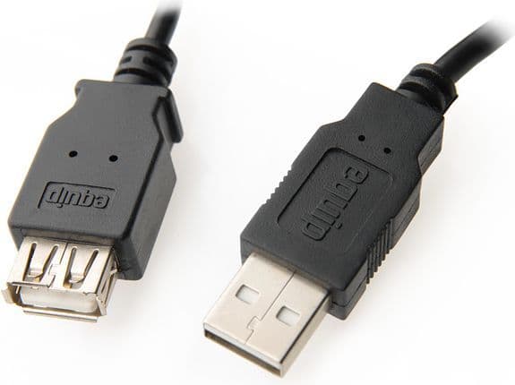 Equip 128850, 1,8 m, USB A, USB A, USB 2.0, Hankjønn/hunkjønn, Sort